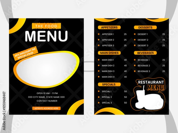 Obraz Restaurant food menu template design