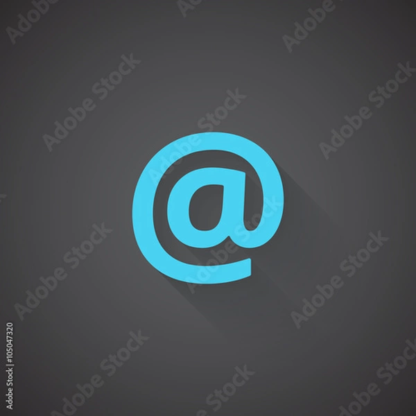 Fototapeta Flat E-Mail web app icon on dark background
