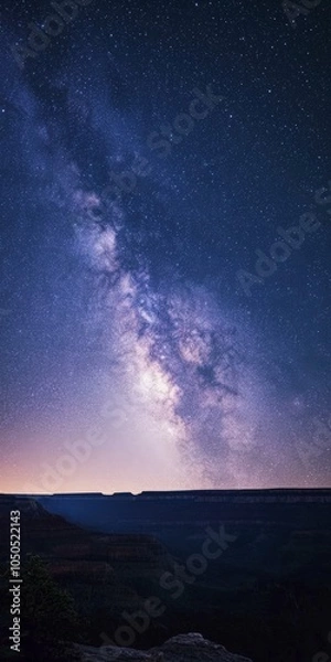 Obraz Milky Way Over Canyon: A Starry Night Landscape
