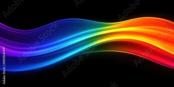 Fototapeta rainbow wave on a black background