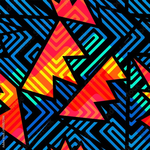 Fototapeta Sport geometric triangles. Seamless pattern