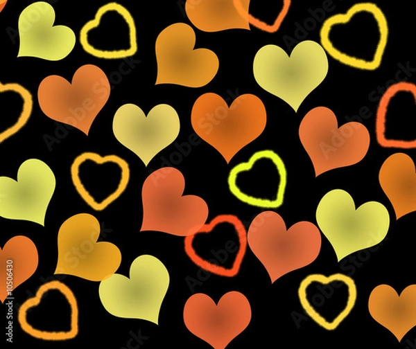 Obraz coeurs orange