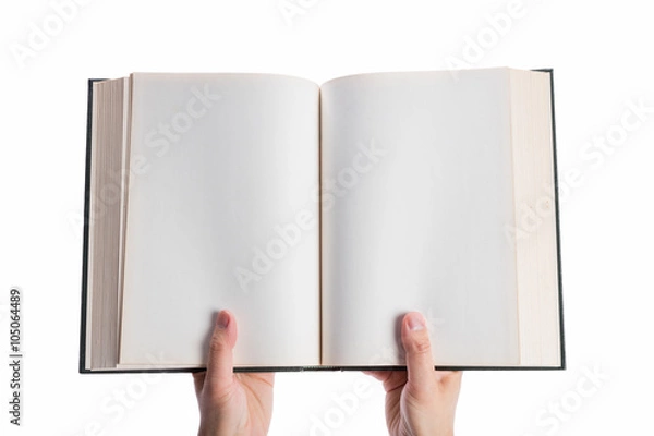 Fototapeta Blank white pages in an open book