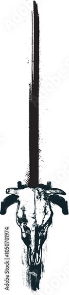 Obraz grunge and black legendary bull sword