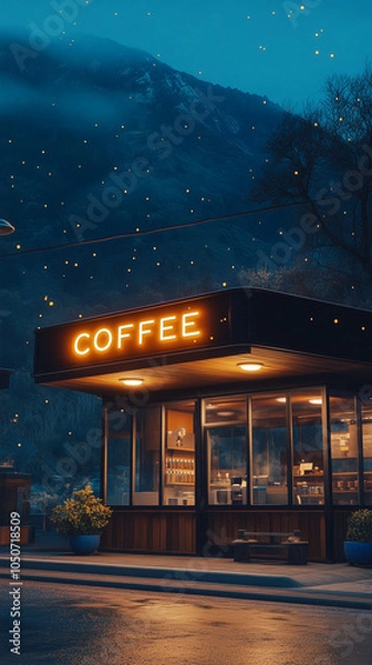 Obraz Cafe in night forest. 