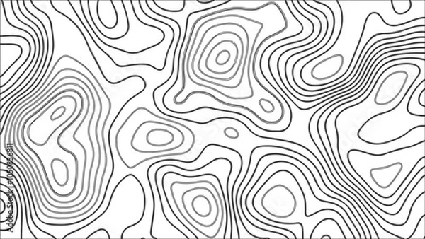 Fototapeta Topography vector background, banner. Imitation of a geographical map, contour lines. Modern design with topographic wavy pattern design.paper texture Imitation of a geographical map shades