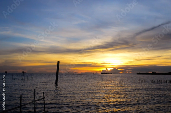 Fototapeta Beautiful sunset view Thailand