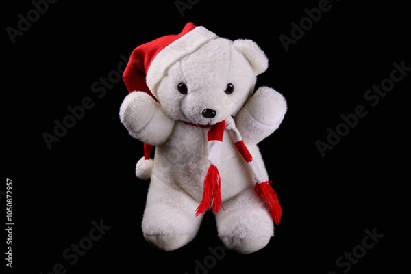 Obraz Teddy Bär mit Weihnachtsmütze