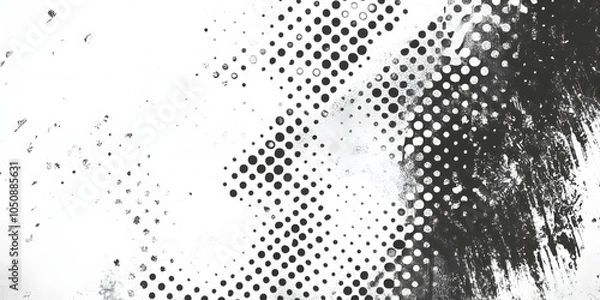 Obraz black spots, splashes and dotted paint marks on a white background. grunge texture of old background