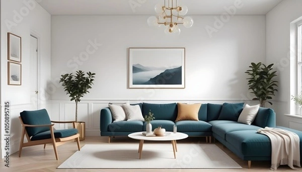 Fototapeta Photo interior modern design room 3d illustration