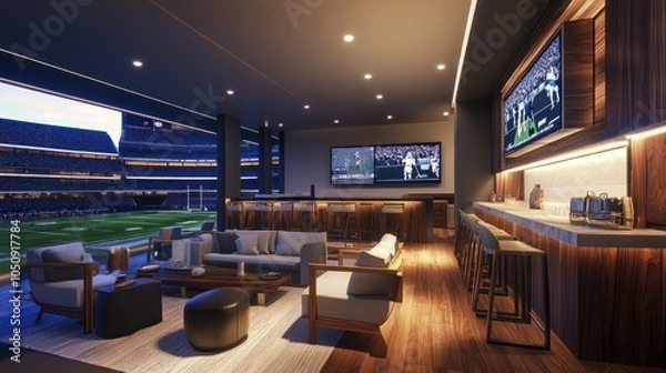 Fototapeta Luxury Suite with Stadium View and Bar