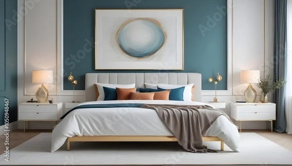 Fototapeta Photo interior modern design room 3d design