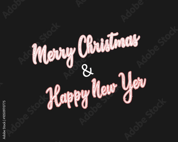 Fototapeta christmas and happy new year text design vector