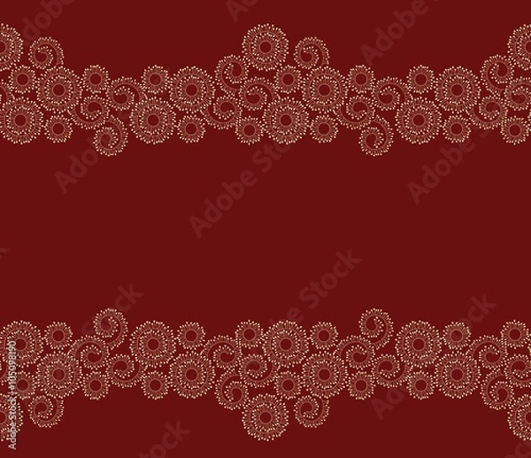 Obraz Seamless beige border on red background.
