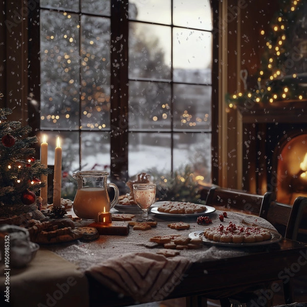 Obraz christmas table setting