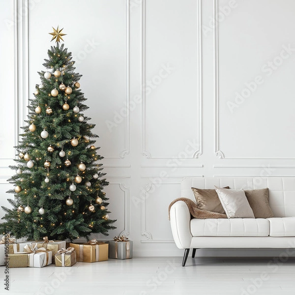 Obraz christmas tree with gift boxes