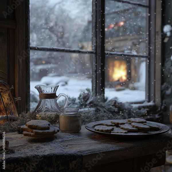 Obraz old stove with fireplace