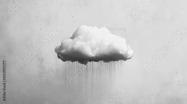 Fototapeta A rain cloud on a soft gray backgroundd