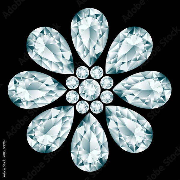 Fototapeta Flower gemstone composition