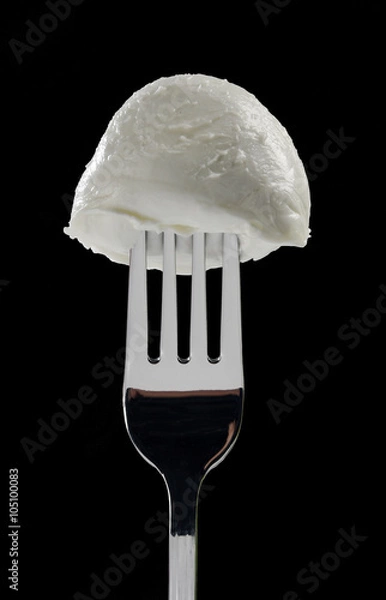 Fototapeta Mozzarella sulla forchetta