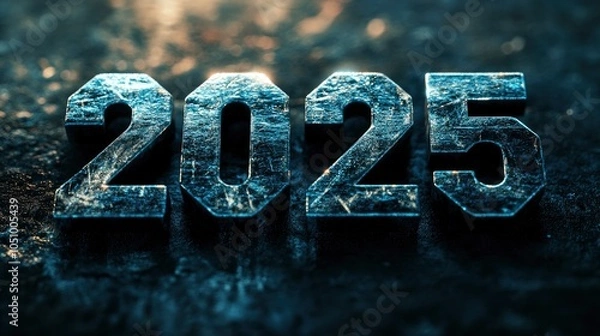 Fototapeta text "2025" isolated warner brothers text style, ai