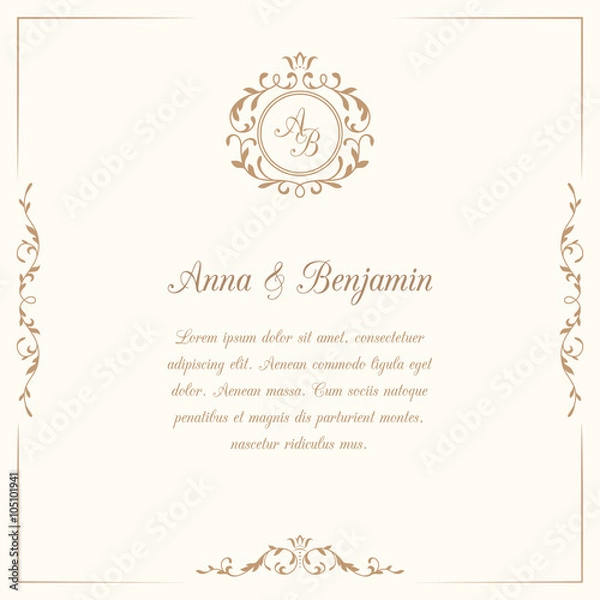 Obraz Wedding invitation with monogram