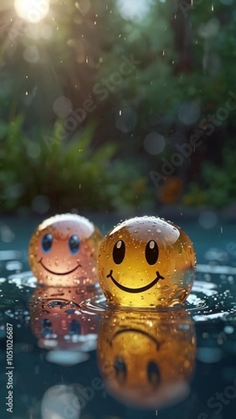 Obraz smiling emoji balls