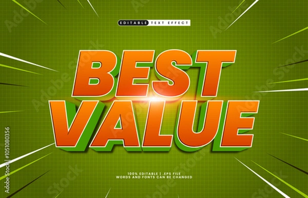 Fototapeta best value editable text effect with a sale and discount text style