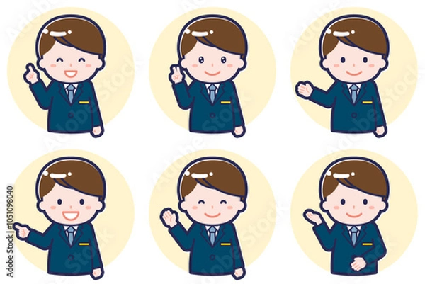 Obraz CAの男性のポーズセット_03