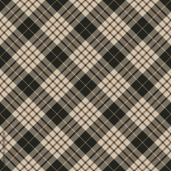 Fototapeta Retro Dark Academia Plaid Check Seamless Pattern - Cute plaid check repeating pattern design