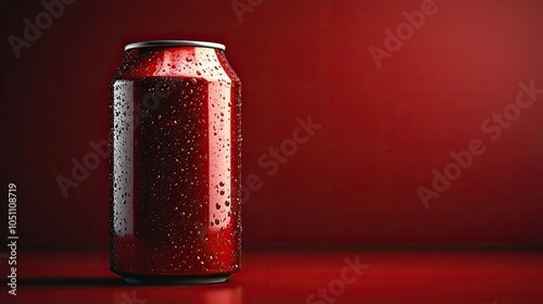 Fototapeta sod can icon in realistic red vector for branding purposes.illustration