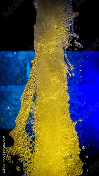 Fototapeta An enchanting Dynamic Night Fountain Display featuring a mesmerizing illuminated water spray