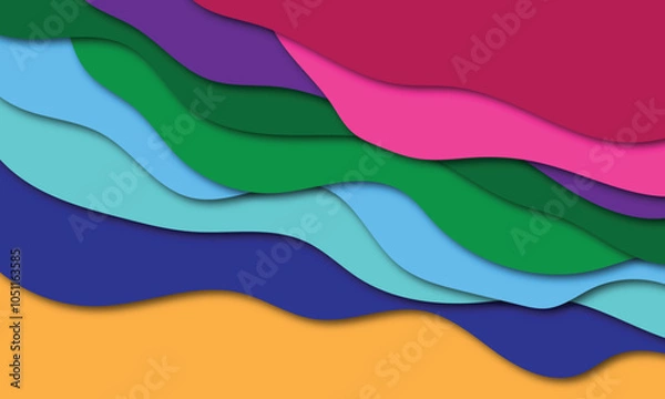 Fototapeta Modern Abstract Dynamic Colorful Background with Different Waves