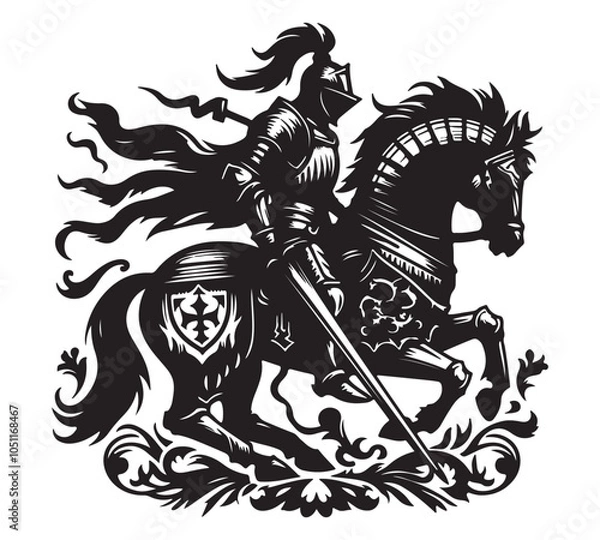 Obraz knight vector silhouette