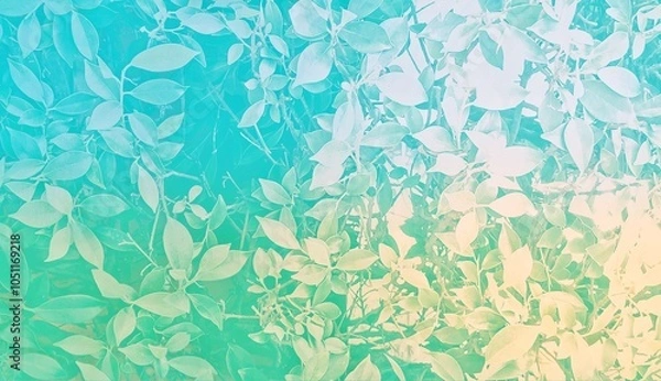 Fototapeta not created by AI, blurred background with flowers green leaves background, green fresh bush, green tone 