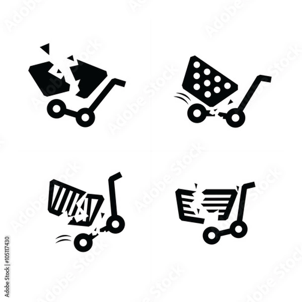 Fototapeta break Shopping cart icons. Vector