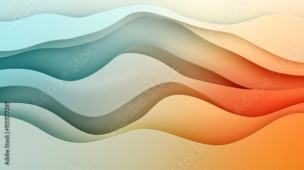 Fototapeta Abstract pastel blue paper texture background with minimalist geometric shapes and lines in  background
 