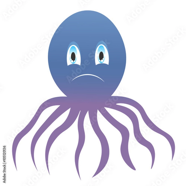 Fototapeta icon sad octopus