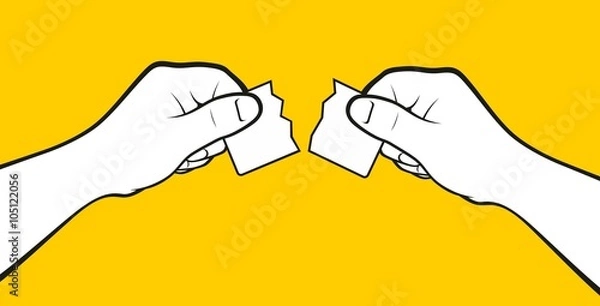 Obraz Hands ripping card