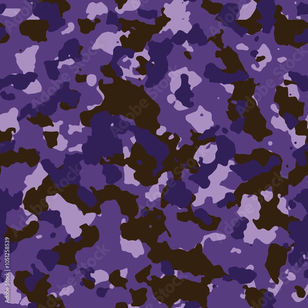 Obraz Seamless purple military camouflage pattern vector