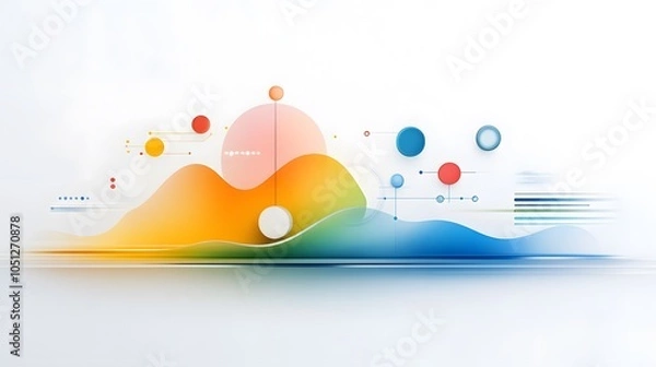 Fototapeta Vibrant abstract composition with geometric elements
