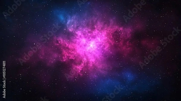 Obraz A vibrant nebula with swirling shades of pink and blue, showcasing the beauty of the cosmos and the vastness of space.