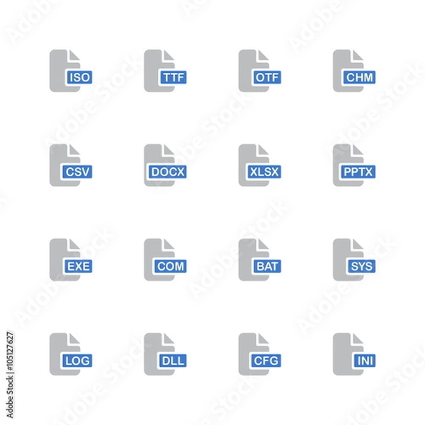 Obraz File extensions icons