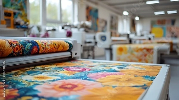 Fototapeta Using heat sublimation, printing transfers designs from paper to cloth