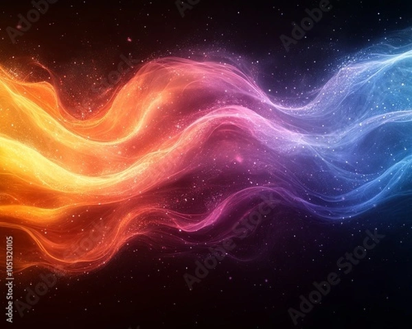 Fototapeta Colorful Waves in Free Space with Rainbow Tones