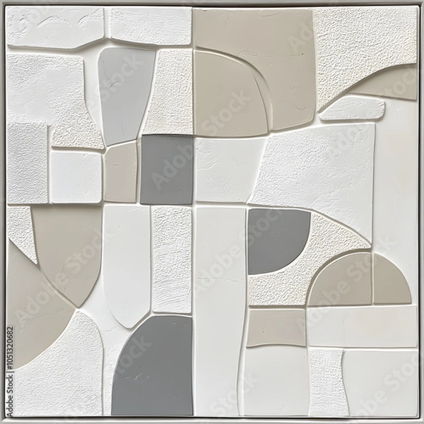 Fototapeta Geometric and Organic Doodle Tile and Carpet Designs with White Borders | Hand-drawn, Abstract, Floral, and Symmetrical Patterns in Soft Pastel and Earth Tones