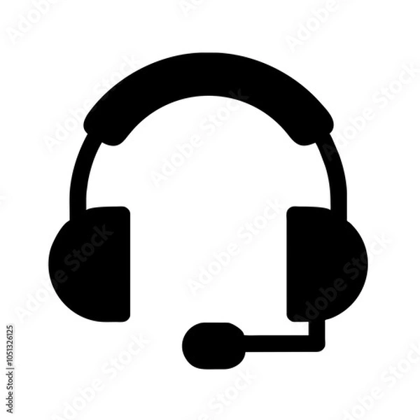 Obraz headphones icon on white background