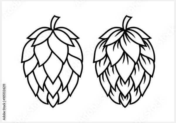Fototapeta Hop cone. Design element for logo, emblem, restaurant menu, craft beer pub, brewery. Vector stock illustration
