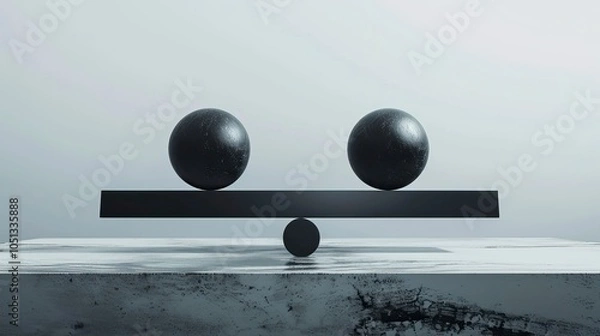Obraz A scale balancing two objects, symbolizing fairness and the guarantee of equal value in a transaction, Guarantee