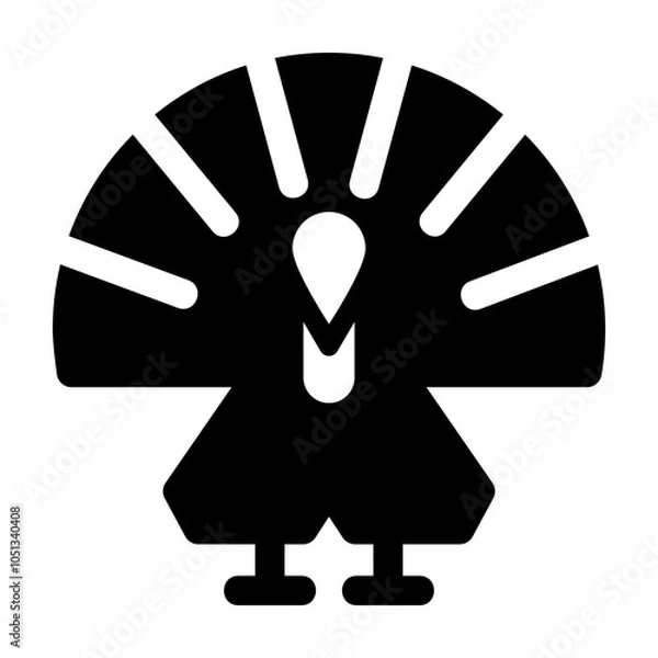 Obraz Turkey Glyph Icon Vector